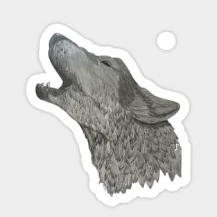Howling Wolf Sketch Sticker